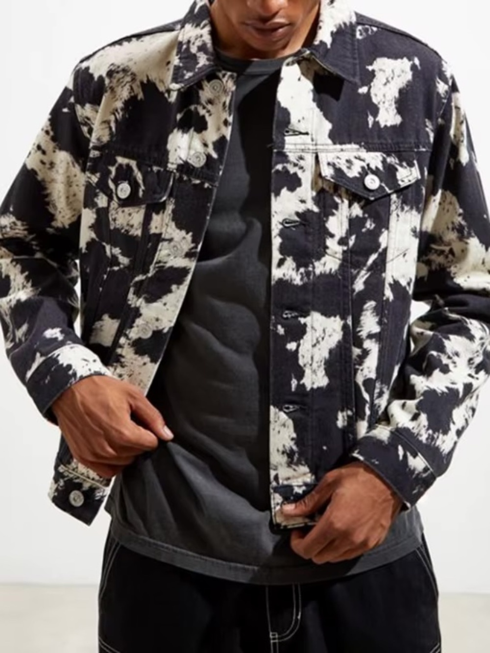 Urban Outfitters BDG Men’s “Black/White Pattern” Denim Jacket